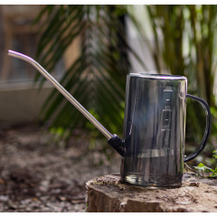 Transparent modern design garden spray kettle long spout plastic handle water bottle watering can