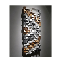 Wooden wall 3d art sculpture mosaic panels wood cubes wall decor wooden panel