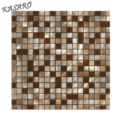 ALUBRUSH PAINTED Greens Aluminum Mosaic With Fireglass Mesh 15x15MM
