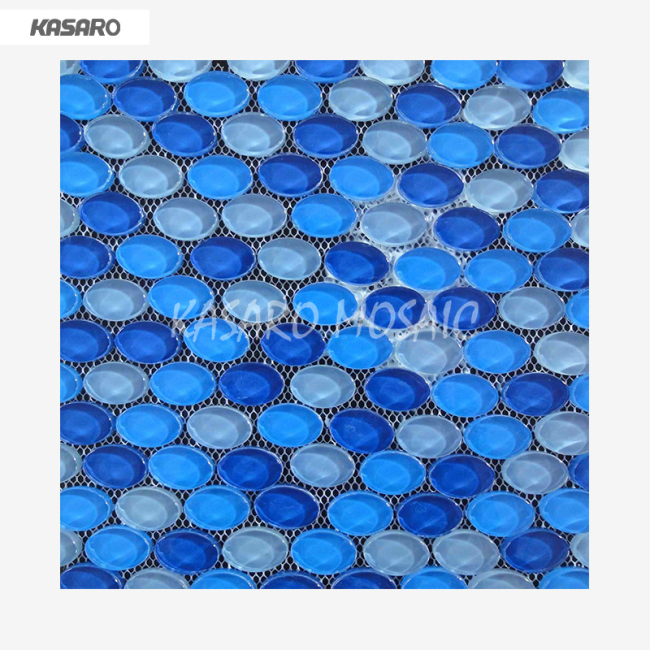 Pebble Pattern Glass Blue River Pebble Tile