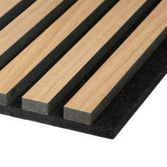 Eco friendly Slat Wall Acoustic Natural Oak surface for sound absorption