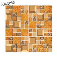 Gold metal and crystal 30x30 sheet wall decorative panel