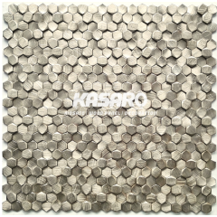 High-end Wall Decoration Brushed Hexagon 3d Aluminum Mosaic Tile