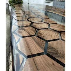 Custom Luxury river dining table american solid walnut epoxy resin dining table