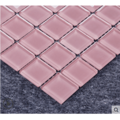 Pink Mosaic Color Tile Crystal Glass Bathroom Wall Stickers