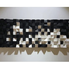 Wooden wall 3d art sculpture mosaic panels wood cubes wall decor wooden panel