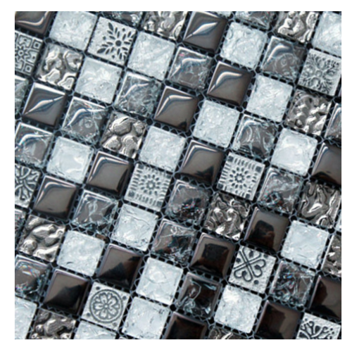 1 x 1 inch Fancy Glass Mix Stone Mosaic Home Decor (KGS20120086)