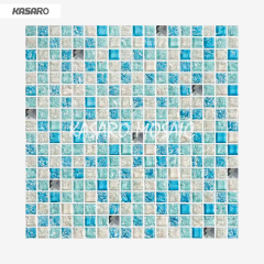 Wholesale Ice Crackle Glass Mosaic Tile, Blue Crackle Glass Mosaic Tile, Color Cheap Cracked Crystal Glass Mosaic