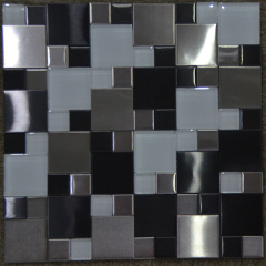 Interior Polished Production Bronze Shiny Mosaic Mixed Stainless Steel Mosaic For Kitchen Wall Decoration