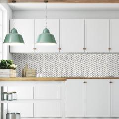 Colorize hot sale factory price white chevron marble gold metal mosaic tile
