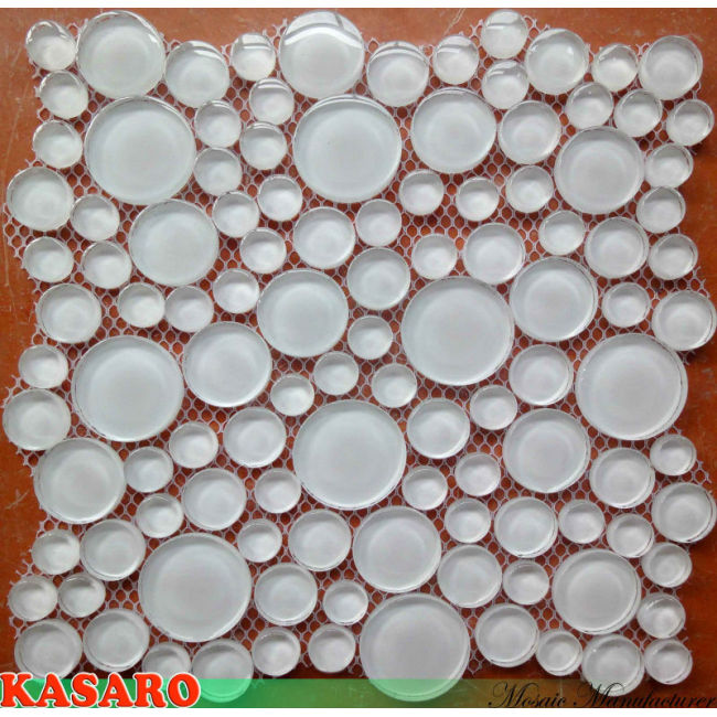Flat Clear Glass Mosaic Tile Circles (KSL112010)