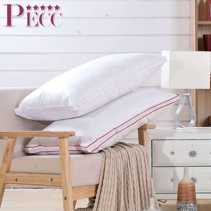 Venta de almohadas de plumas de ganso 100 por ciento de tela de algodón