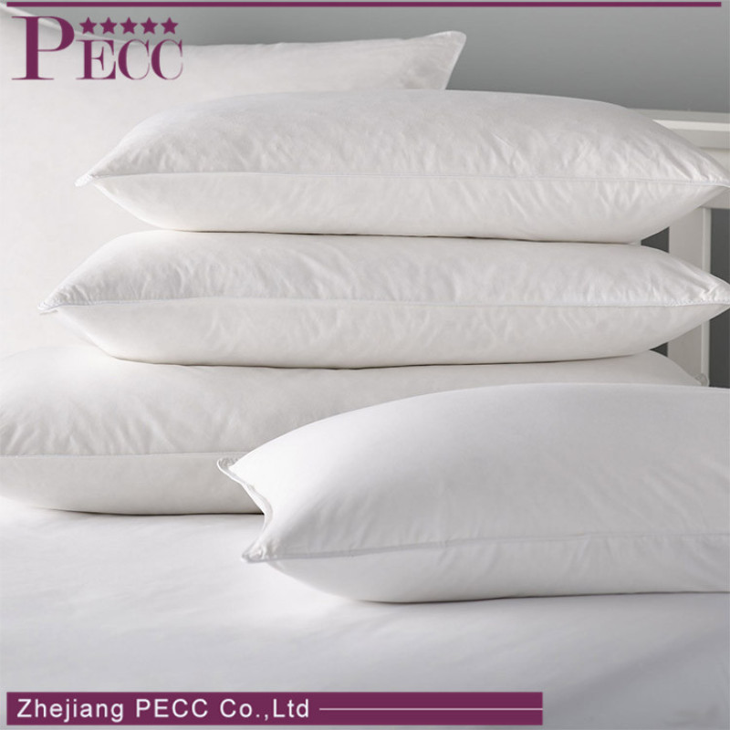 Venta de almohadas de plumas de ganso 100 por ciento de tela de algodón