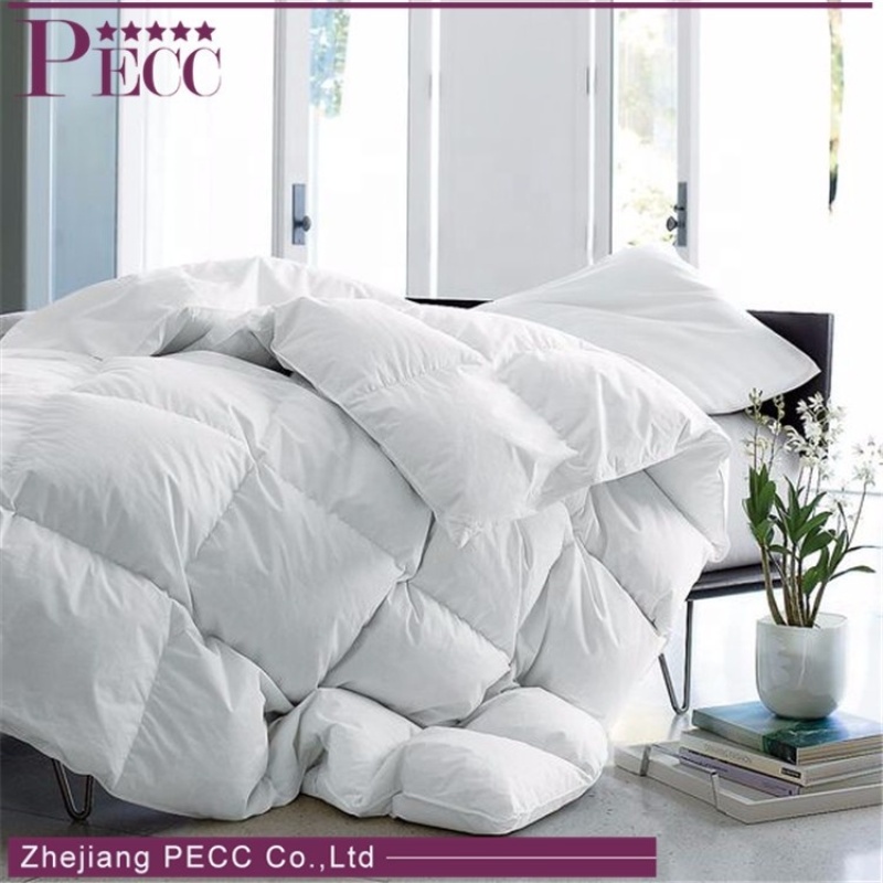 Comodidad natural, elegante, precio bajo, edredón de plumón de hotel blanco, tamaño King
