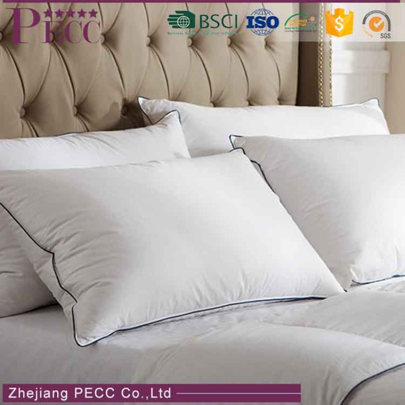 Almohada de plumas de pato personalizada de lujo a bajo precio textil para el hogar en línea