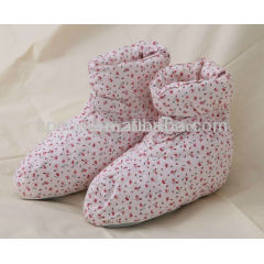 Flower Oragnic Cotton Cover Duck Down Shoes
