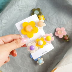 Ladies acrylic material hawaiian cute mini flower hair claw clip for sale