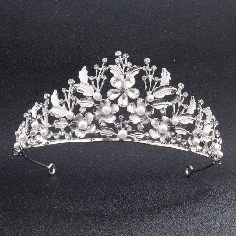 Luxury Rhinestone hair accessories round silver jewelry birthday girl wedding tiara crowns