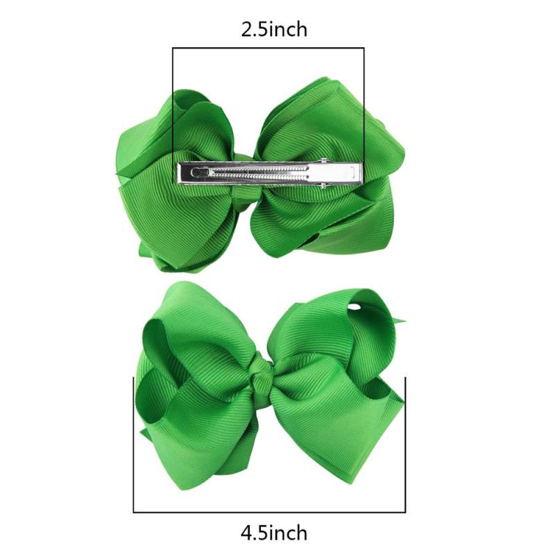 4.5 Inch Grosgrain Ribbon Plain Colors Hair Accessories Hair Clips For Girls