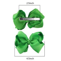 4.5 Inch Grosgrain Ribbon Plain Colors Hair Accessories Hair Clips For Girls