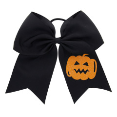 Halloween accessories spider print elastic big bow knot hair tie girls hair decoration