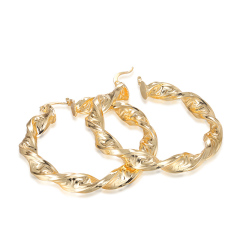 Wholesale fashion copper round hoop 18K gold plated exaggerated earrings