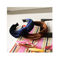 Vintage handmade ladies hair accessories velvet fabric knot headband