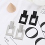 New fashion European and American geometric female square buckle alloy retro earrings New fashion European and American geometric female square buckle alloy retro earrings