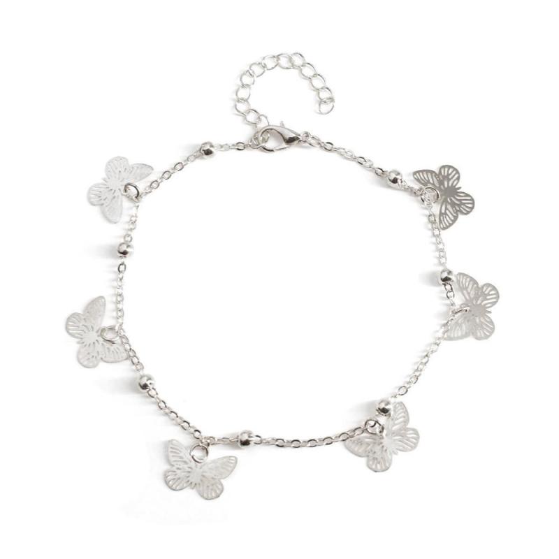 2020 New style beach foot jewelry hollow butterfly pendant anklets for women