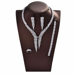 2019 new aaa Bridal wedding earrings bracelet zircon jewelry set