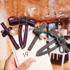 2020 Ins influencers style hot hair accessories fabric bb clip non-woven bow hair clip for female