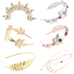 New wedding fancy hairbands metal hair hoop olive leaves rhinestone flower headband women