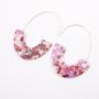 INS Bohemian Chandelier Charm Earrings Dangle Round Circle disc Acrylic drop Earring