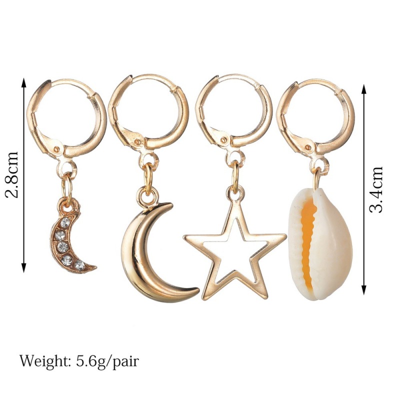 2019 Art deco fashion jewelry for women gold moon star conch sea shell earrings 2019 Art deco fashion jewelry for women gold moon star conch sea shell earrings
