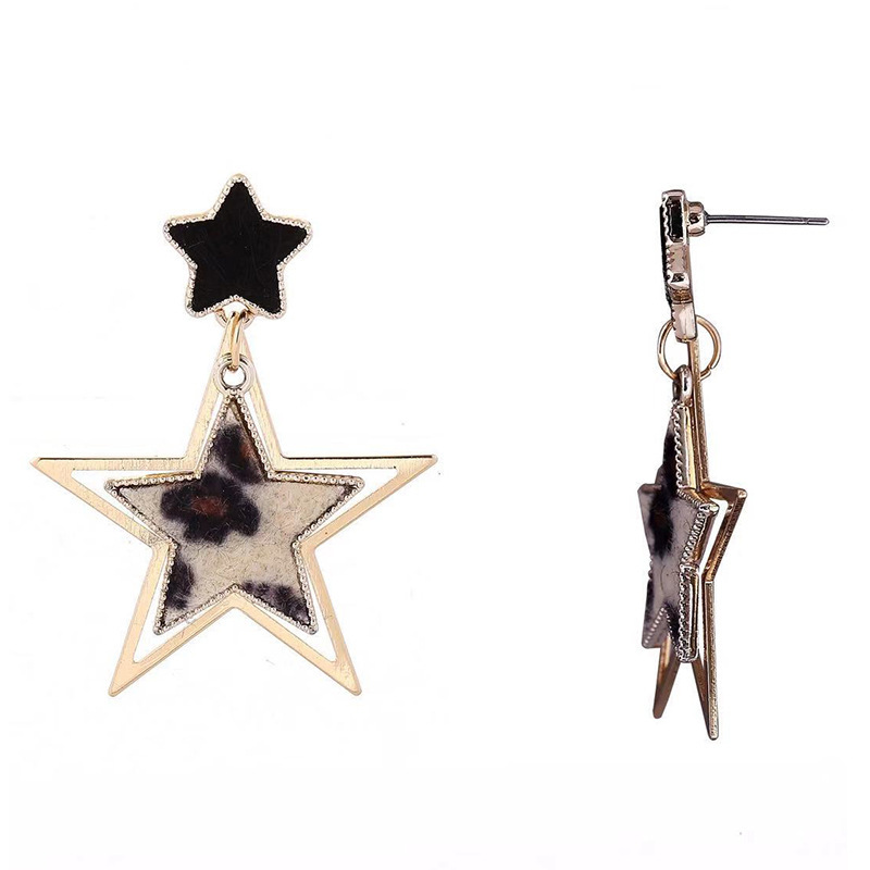 Winter fashion women geometric leopard earring accessories star plush earrings Winter fashion women geometric leopard earring accessories star plush earrings