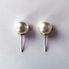 Amazon fancy silver women jewelry statement round ball stud pearl earring