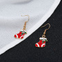 Trendy new rhinestone alloy oil drip paint christmas stocking women hook earrings Trendy new rhinestone alloy oil drip paint christmas stocking women hook earrings