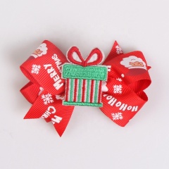 Custom child santa claus tree acrylic metal korean handmade bow hair clip accessories