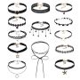 2020 Amazon Hot Sale 3pcs Women Ladies Jewelry Sexy Gothic Lace Choker Necklace Sets for Girls