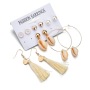 2019 Korean flower jewelry sea shell hoop stud earring sets for women