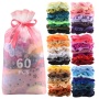 2020 new arrival  bulk hair accessories 60 colors set packing hair ties velvet hair scrunchies