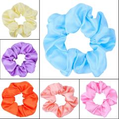 Amazon Hot Sale Popular Mixed Colors Satin Elastic Hair Ties Hair Scrunchies