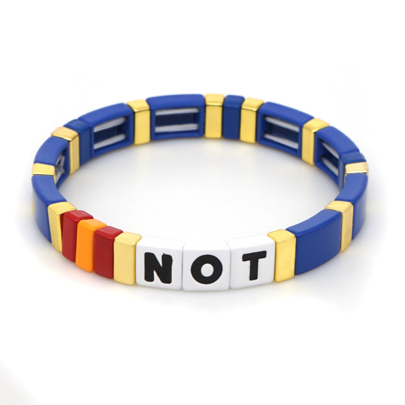 Wholesale Factory Sales Fashion Bohemia Handmade Customized Letter Enamel Bracelets