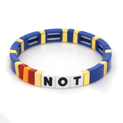 Wholesale Factory Sales Fashion Bohemia Handmade Customized Letter Enamel Bracelets