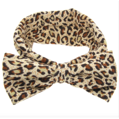 2019 Leopard baby multi style elastic bow knot hairband girls hair accessories