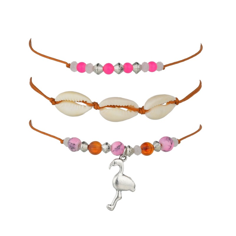 4 Sets Hawaii beach silver 925 foot jewelry sea shell sea star anklets chains for girls