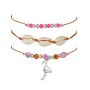4 Sets Hawaii beach silver 925 foot jewelry sea shell sea star anklets chains for girls