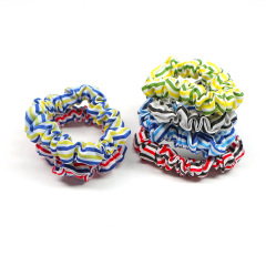 6pcs/set spring and summer custom girls stripe fitness elastic rubber hair scrunchies