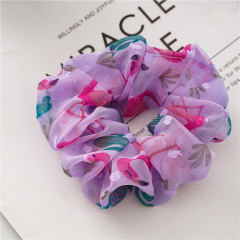Wholesale New 2020 Korean Colorful Printed Fabric Yarn Elastic Scrunchies For Women