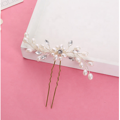Wholesale handmade women hair styling tools gold pearl crystal wedding bridal accessories hair pin